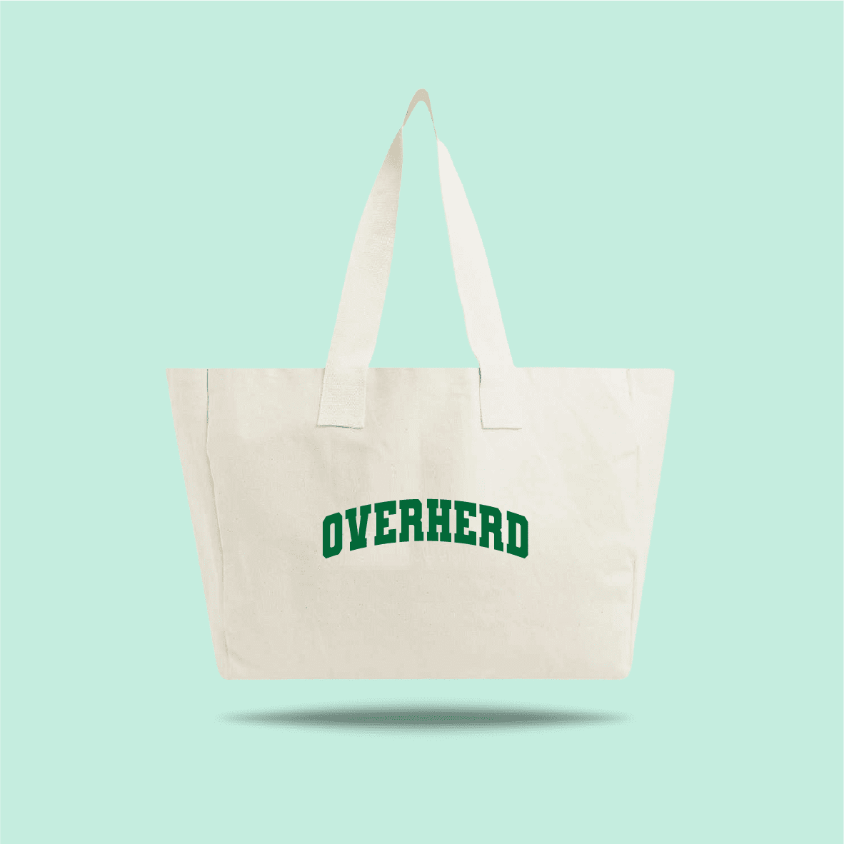 Overherd tote bag front view