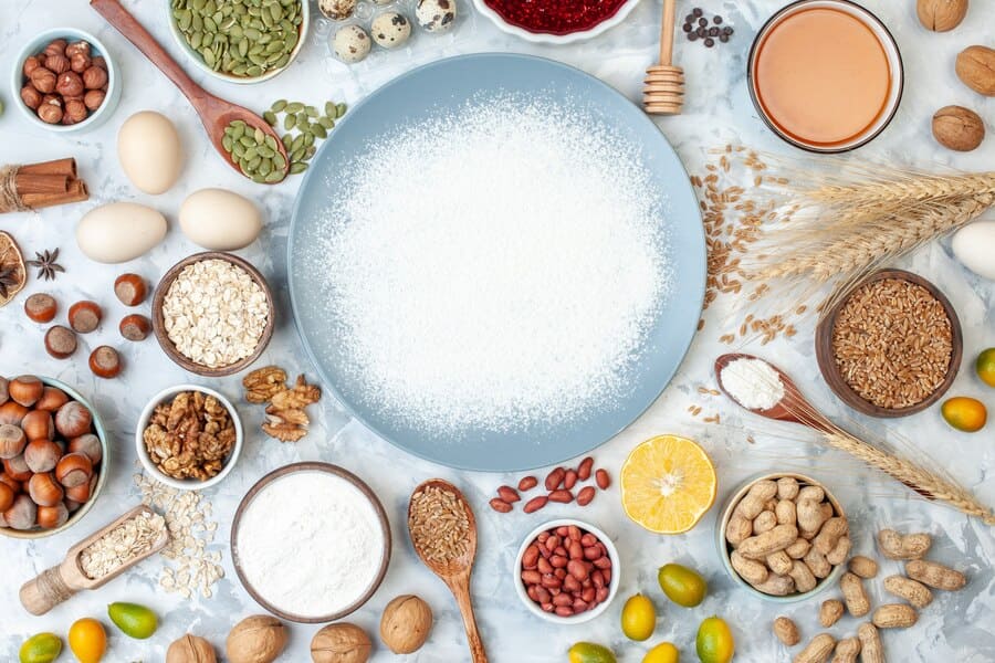 common additives in oat milk on a table
