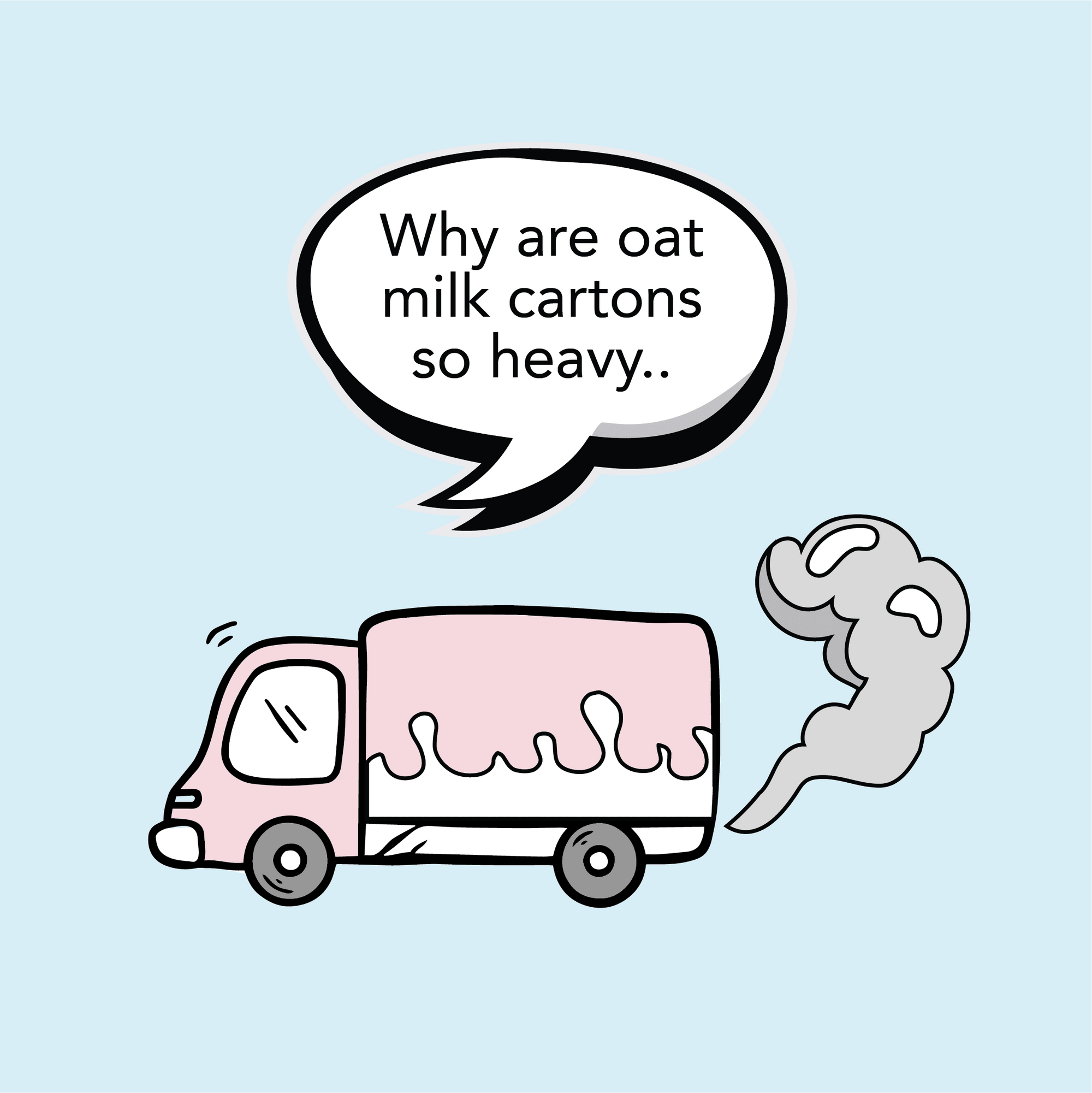 Oat milk lorry cartoon