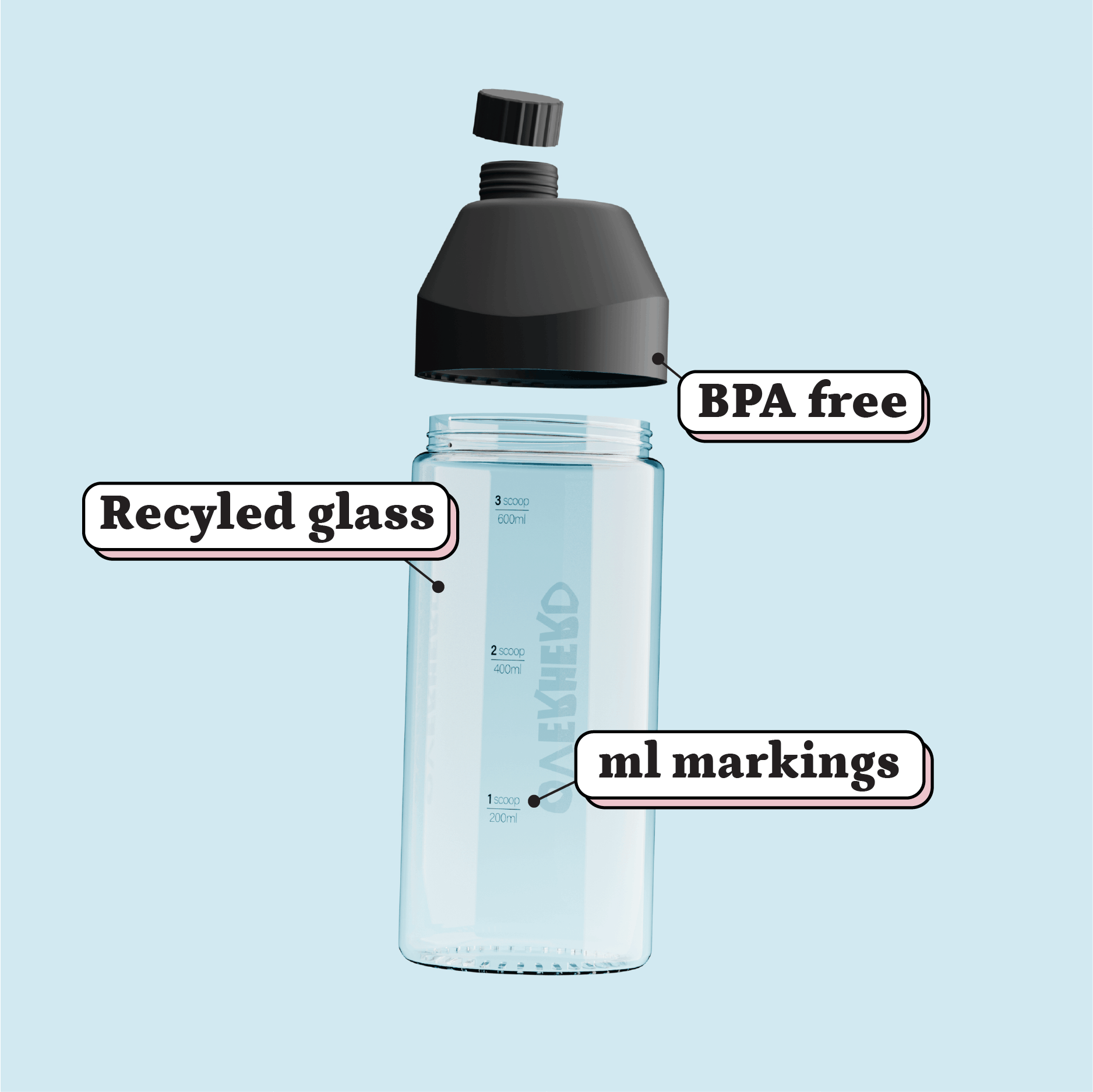 Overherd Glass Bottle